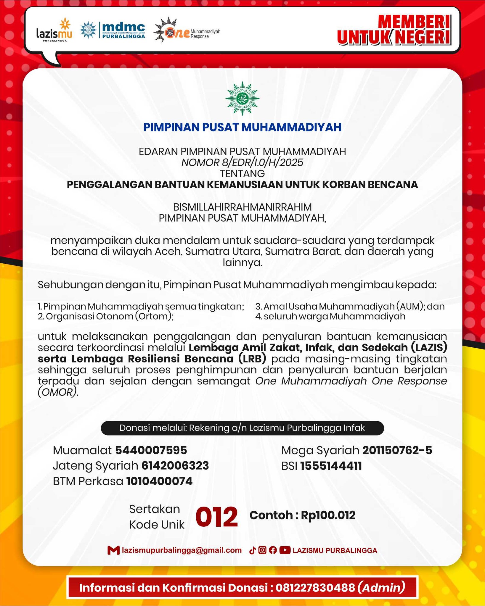 Penggalangan Bantuan Kemanusiaan untuk Korban Bencana