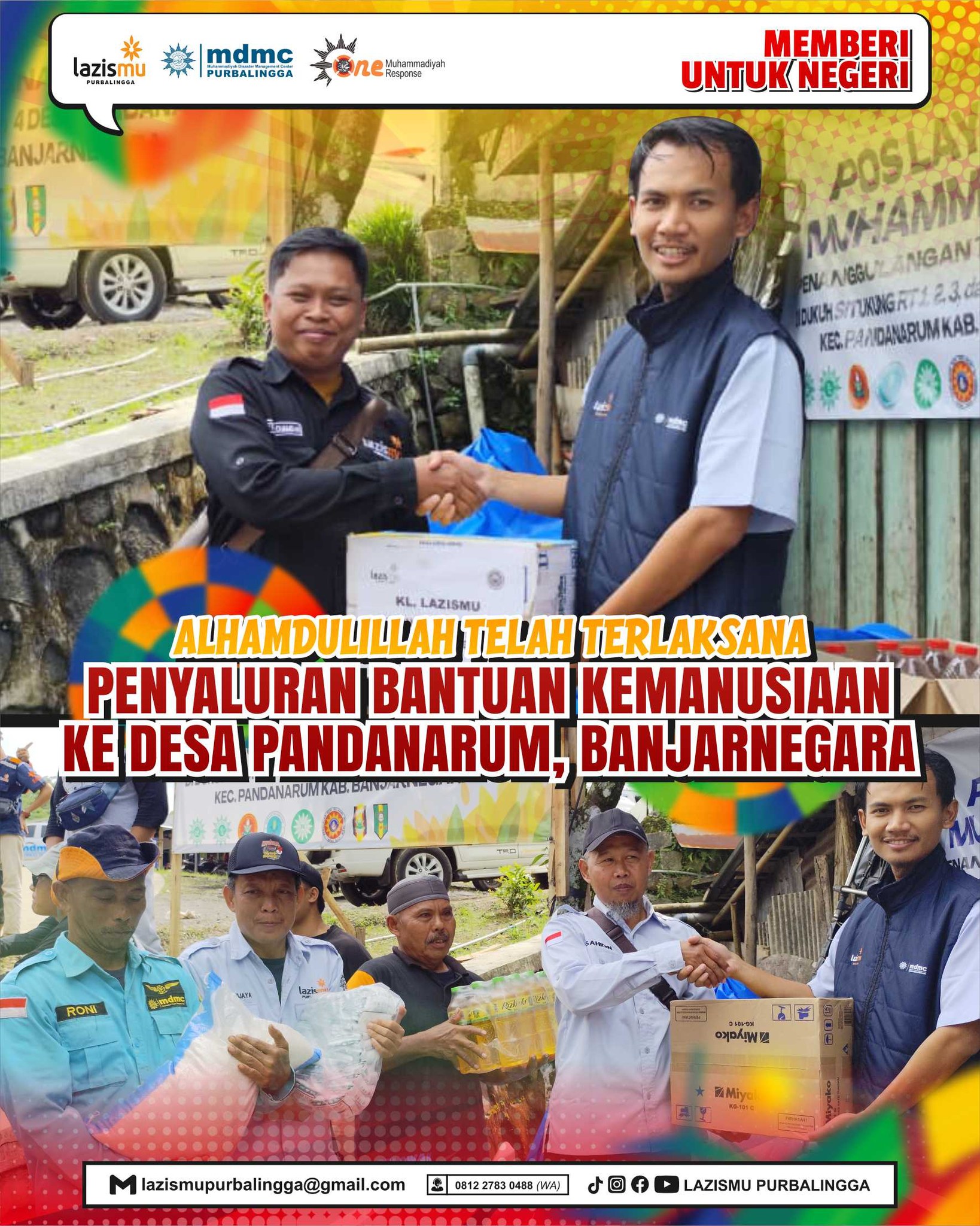 Penyaluran Bantuan Kemanusiaan ke Desa Pandanarum, Banjarnegara